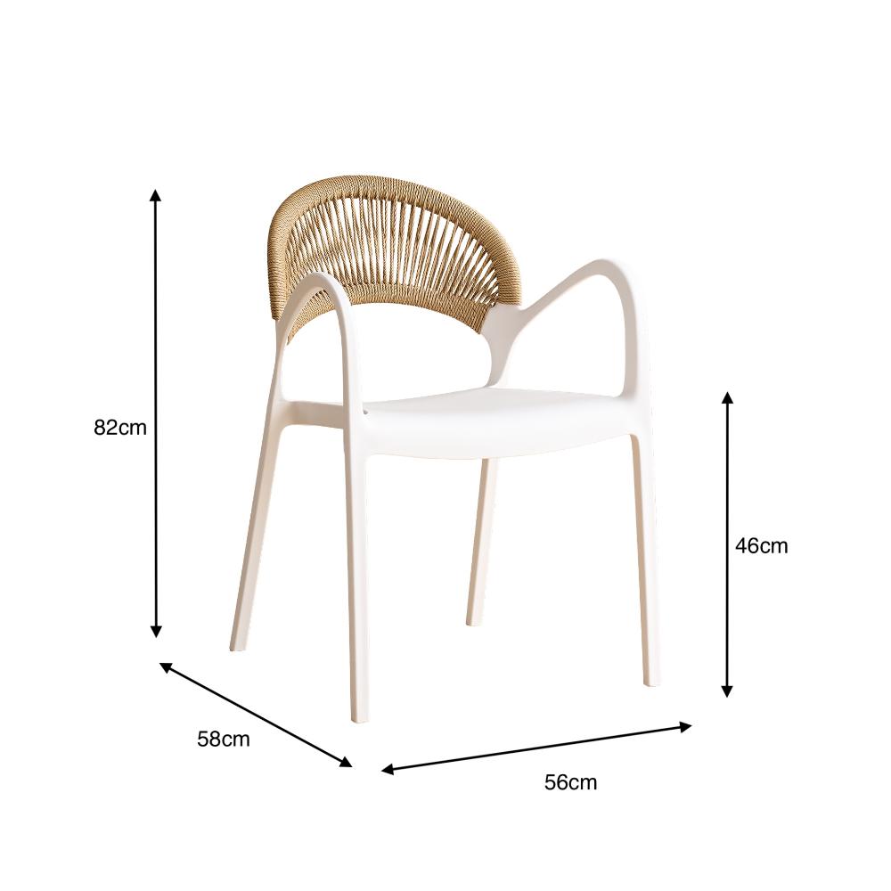TuHome Daytona Modern Dining Chair, Sophisticated High-Back - White/Brown